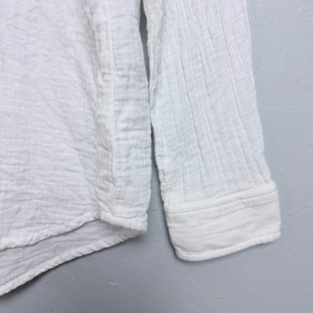 Quince White 100% Organic Cotton Gauze Long Sleeve Button Down Shirt Small - Picture 5 of 10
